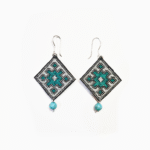 Turquoise Baloch embroidery earrings