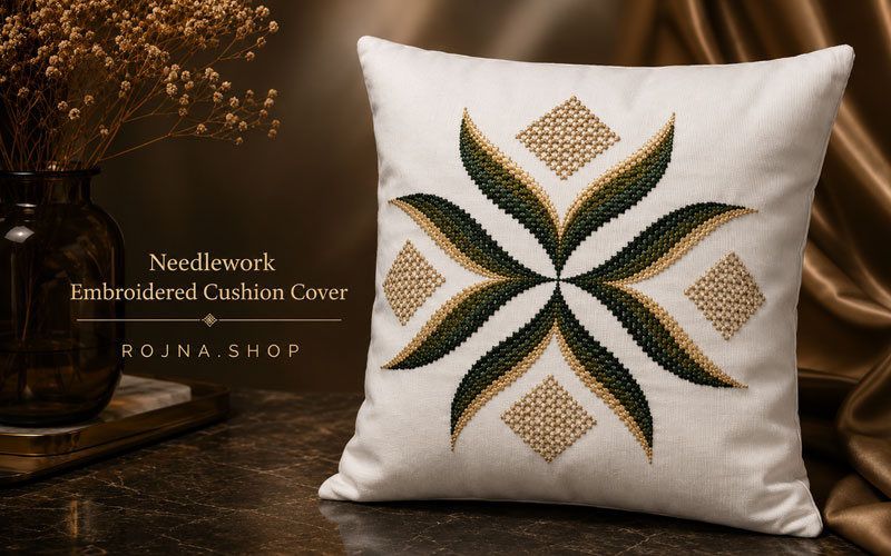 Needlework Embroidered Cushion Cover